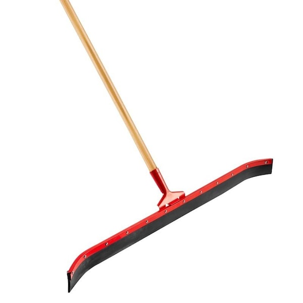 Libman Floor Squeegee Set, 36 in Blade, Curved Blade, Rubber Blade, Wood Handle - 954
