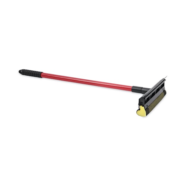 Boardwalk Gen-Duty Squeegee, 8" Sponge/Rubber Blade, Black/Red, 21" Metal Handle - BWK824