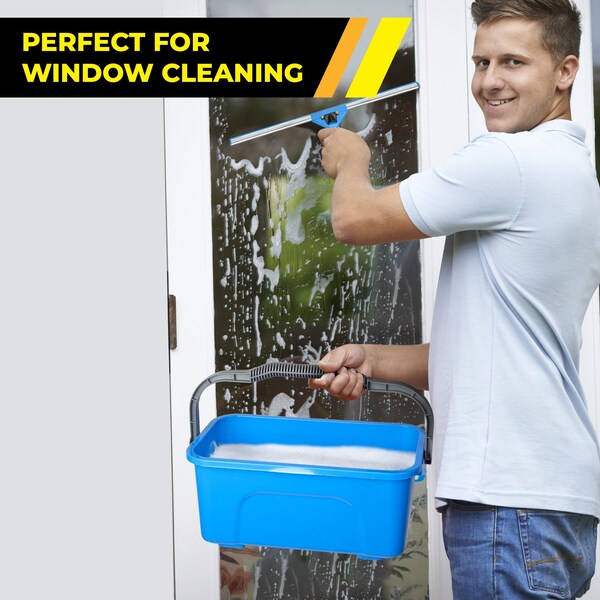 Gritt Commercial Pro Cleaning Kit with with 14 Squeegee, 14 Washer, 20 Pole and 3 Gallon Heavy-Duty Bucket - GRI138B