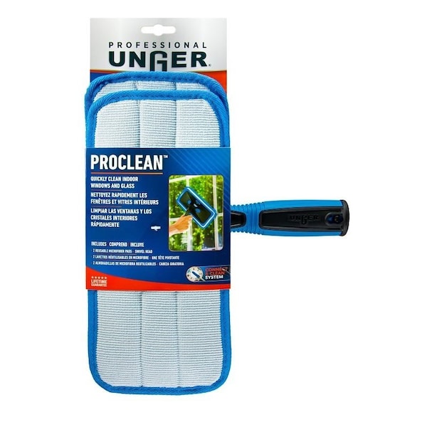 Unger Industrial Unger Professional ProClean Indoor Window Cleaner, Plastic Head, 5 in L, Blue - 980300