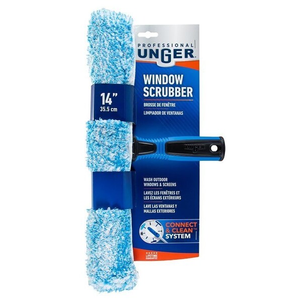 Unger Industrial Unger Professional Window Scrubber, 14 in L Head, Plastic Head - 983920