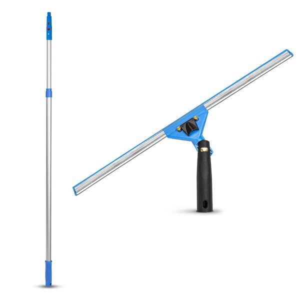 Gritt Commercial Window Washing Kit with 18 Swivel Window Squeegee and 6' Telescopic Pole - GRI130-6F-18