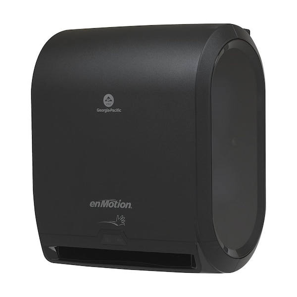 Georgia-Pacific enMotion Touchless Paper Towel Dispenser, Wall Mount, Black, For 1-3/4 in Dia x 10 in W Paper Towels - 59462A