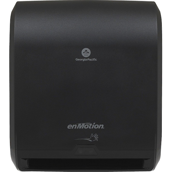 Georgia-Pacific enMotion Touchless Paper Towel Dispenser, Wall Mount, Black, For 1-3/4 in Dia x 10 in W Paper Towels - 59462A