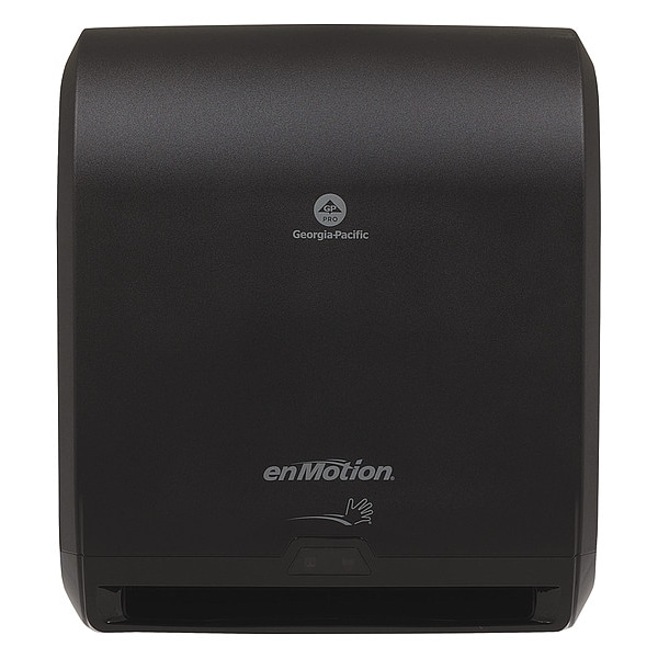 Georgia-Pacific enMotion Touchless Paper Towel Dispenser, Wall Mount, Black, For 1-3/4 in Dia x 10 in W Paper Towels - 59462A