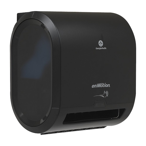Georgia-Pacific enMotion 8 in Automated Touchless Paper Towel Dispenser, Motion Activated, Wall Mount, Black - 59498A