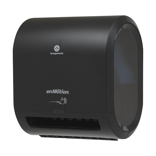 Georgia-Pacific enMotion 8 in Automated Touchless Paper Towel Dispenser, Motion Activated, Wall Mount, Black - 59498A