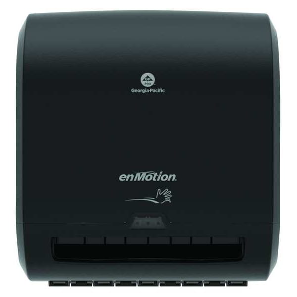 Georgia-Pacific enMotion 8 in Automated Touchless Paper Towel Dispenser, Motion Activated, Wall Mount, Black - 59498A