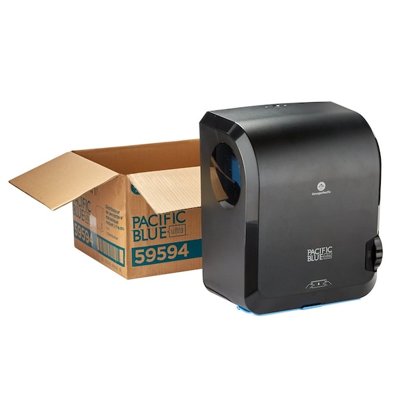 Georgia-Pacific Paper Towel Dispenser, Pacific Blue Ultra, Hardwound, 8 in Paper Towel Wd, Plastic, Black - 59594