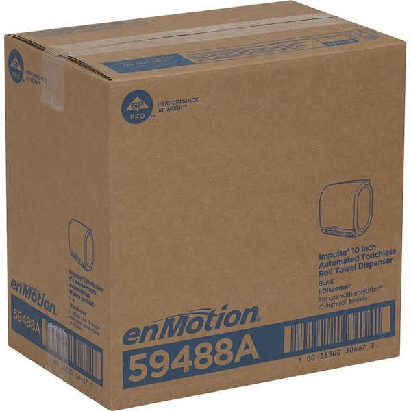 Georgia-Pacific enMotion Impulse 10â€ 1-Roll Automated Touchless Paper Towel Dispenser, Black - 59488A