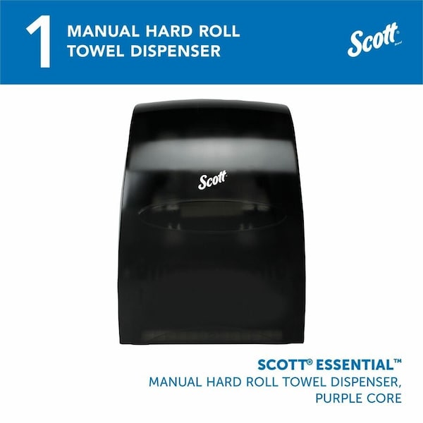 Kimberly-Clark Professional Essential Manual Hard Roll Towel Dispenser (46253), Black, 12.63" x 16.13" x 10.2" (Qty 1) - 46253