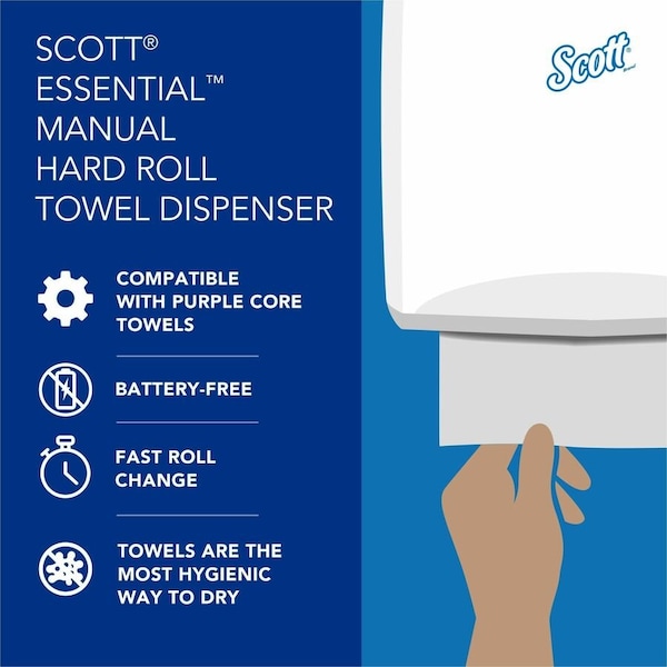 Kimberly-Clark Professional Essential Manual Hard Roll Towel Dispenser (46253), Black, 12.63" x 16.13" x 10.2" (Qty 1) - 46253