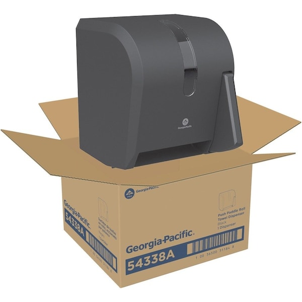 Georgia-Pacific Towel Dispenser, Push Paddle, 12-3/4 in x10-1/2 in x14-1/4 in, Black - GPC54338A