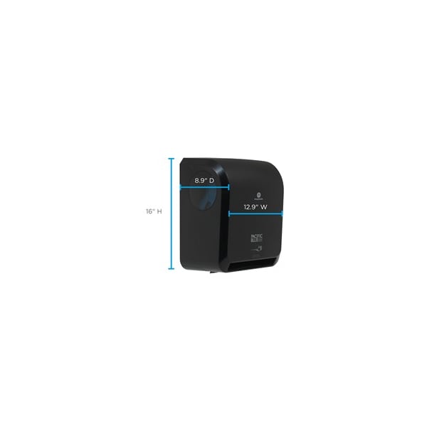 Georgia-Pacific Paper Towel Dispenser, Hardwound, 7 7/8 in Paper Towel Wd, 1 1/2 in, Plastic, Black - 59590
