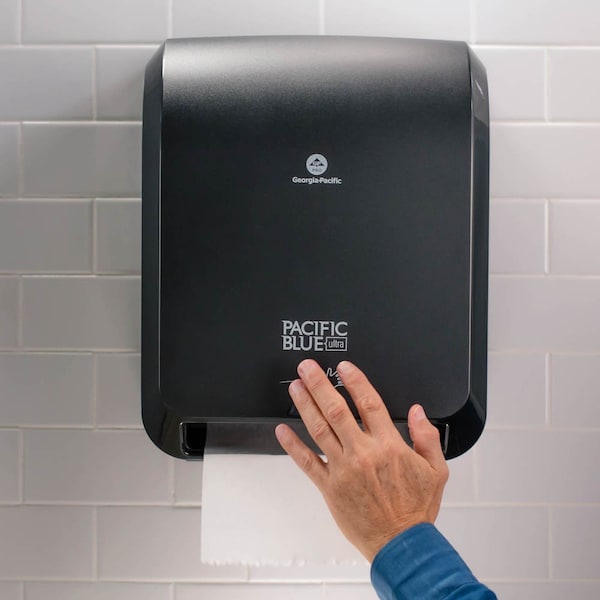 Georgia-Pacific Paper Towel Dispenser, Hardwound, 7 7/8 in Paper Towel Wd, 1 1/2 in, Plastic, Black - 59590