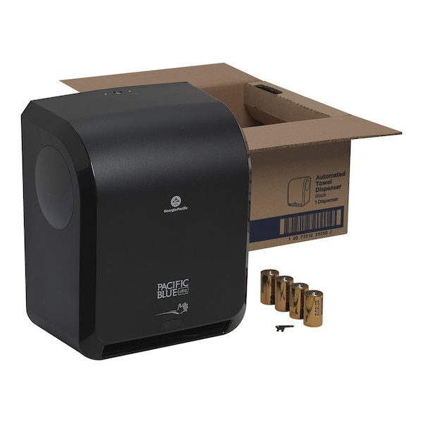 Georgia-Pacific Paper Towel Dispenser, Hardwound, 7 7/8 in Paper Towel Wd, 1 1/2 in, Plastic, Black - 59590