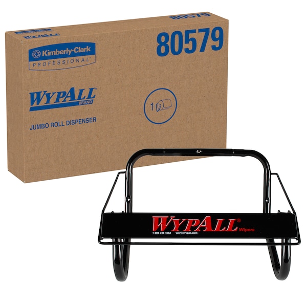 Kimberly-Clark Professional Wall Mounted Dispenser for WypAll and Kimtech Wipes (80579), Black, Jumbo Roll, 16.8" x 10.8"x 8.8" - 80579
