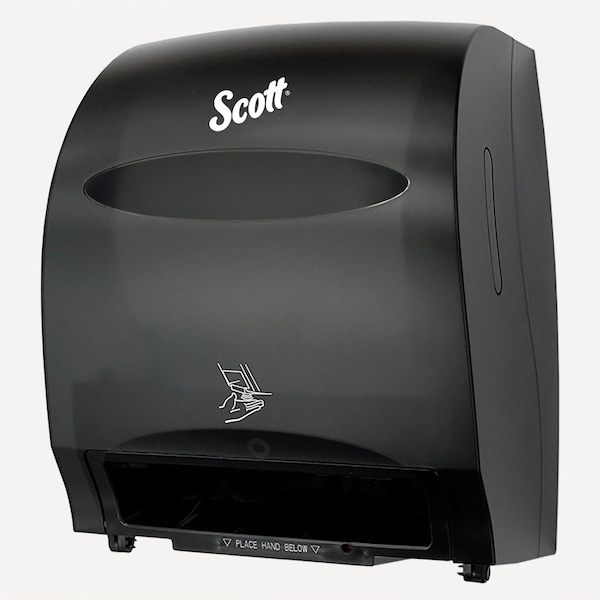 Kimberly-Clark Professional Essential Electronic Hard Roll Towel Dispenser, Black, Purple Core, 12.70" x 15.76" x 9.57", Qty 1 - 48860