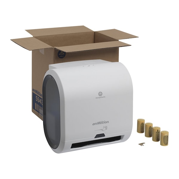 Georgia-Pacific enMotion Impulse 8â€ 1-Roll Automated Touchless Paper Towel Dispenser, White - 59437A