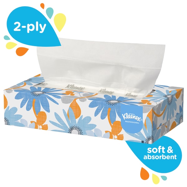 Kimberly-Clark Professional Facial Tissue, Kleenex Comfort Touch, Flat Box, 2 Ply, 100 Sheets/Box, 36 Pack - 21400