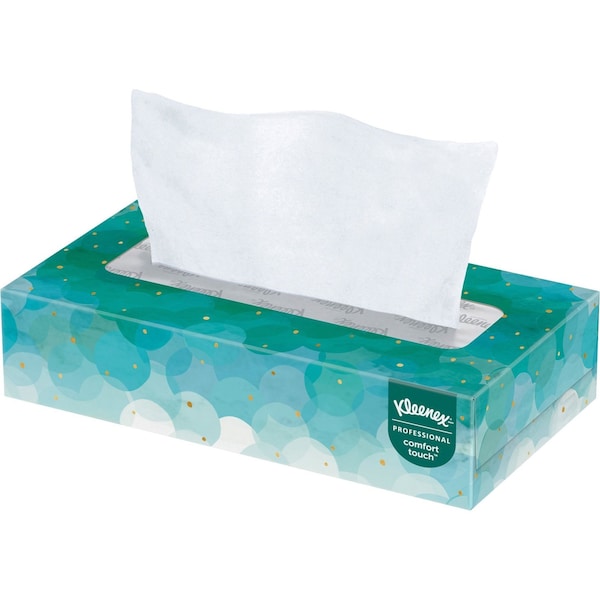 Kimberly-Clark Professional Facial Tissue, Kleenex Comfort Touch, Flat Box, 2 Ply, 100 Sheets/Box, 36 Pack - 21400