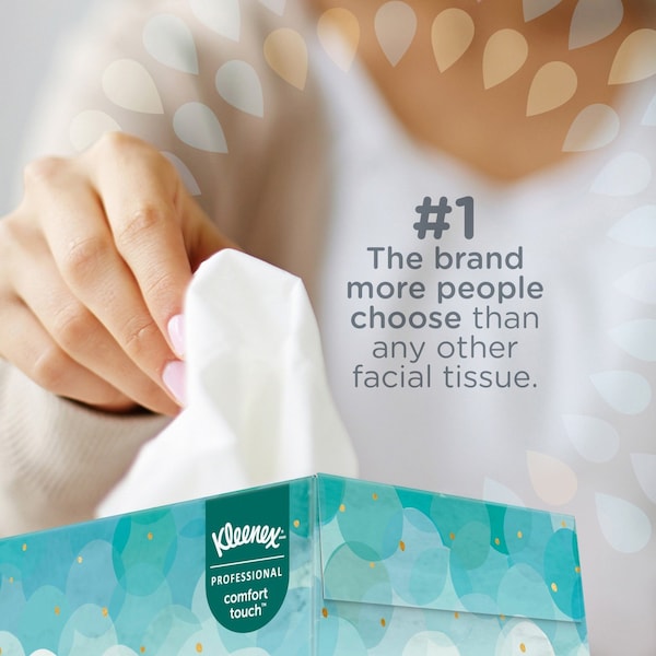 Kimberly-Clark Professional Facial Tissue, Kleenex Comfort Touch, Flat Box, 2 Ply, 100 Sheets/Box, 36 Pack - 21400