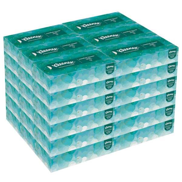 Kimberly-Clark Professional Facial Tissue, Kleenex Comfort Touch, Flat Box, 2 Ply, 100 Sheets/Box, 36 Pack - 21400