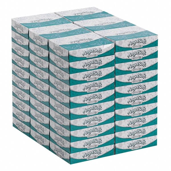 Georgia-Pacific Facial Tissue. Angel Soft Professional Series, 2 Ply, 5 1/2 in x 7 1/4 in, 50 Sheets/Box, 60 Pack - 48550