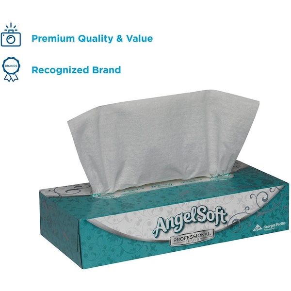 Georgia-Pacific Angel Soft Professional Series 2 Ply Facial Tissue, 100 Sheets, 30 PK - 48580