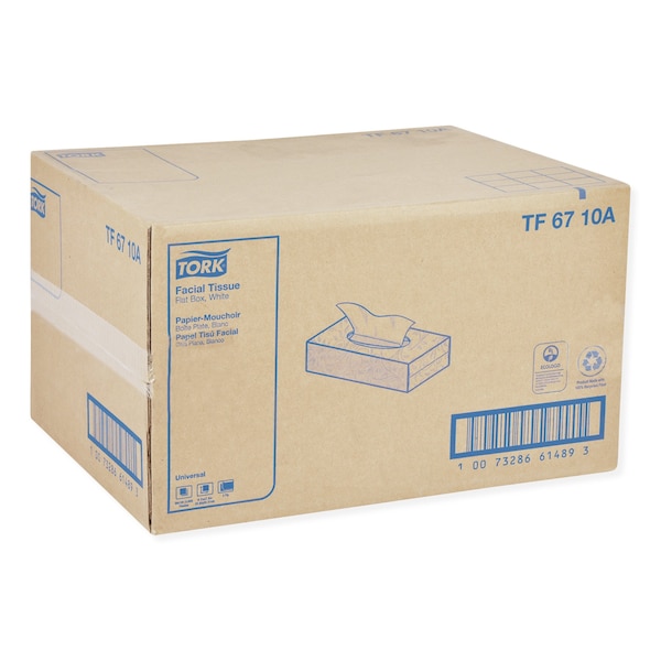 Tork Tork Universal Facial Tissue Flat Box White, Soft, 2-ply, 30 x 100 tissues, TF6710A - TF6710A