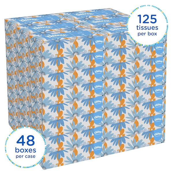 Kimberly-Clark Professional Kleenex 2 Ply Facial Tissue, 125 Sheets, 48 PK - 21606