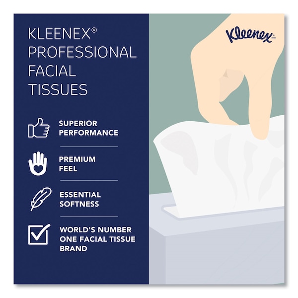 Kleenex Naturals Facial Tissue, 2-Ply, White, 125 Sheets/Box - 21601BX