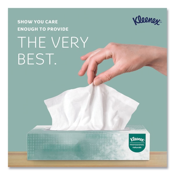 Kleenex Naturals Facial Tissue, 2-Ply, White, 125 Sheets/Box - 21601BX