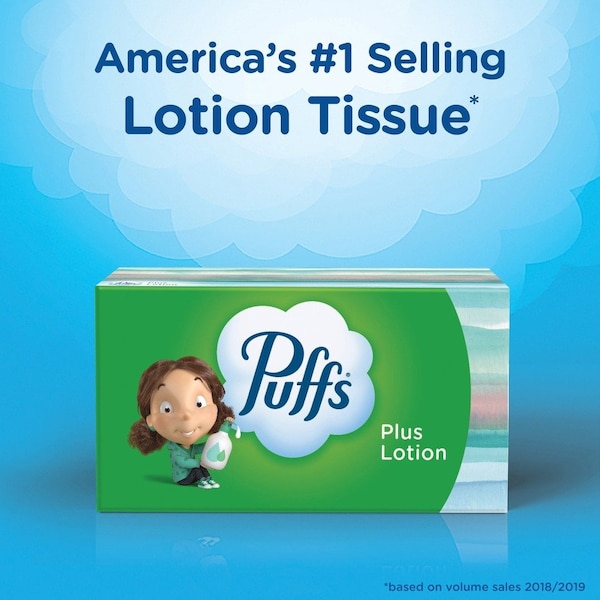 Puffs Facial Tissues, w/Lotion, 124/BX, 3BX/PK, WE 3PK - PGC39363