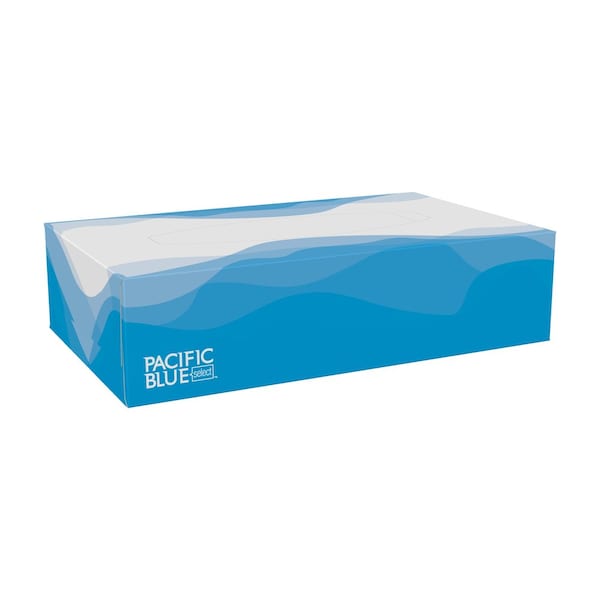Georgia-Pacific Facial Tissue, Flat, 100 Sheets, 2 Ply, White, 30 PK - 48100