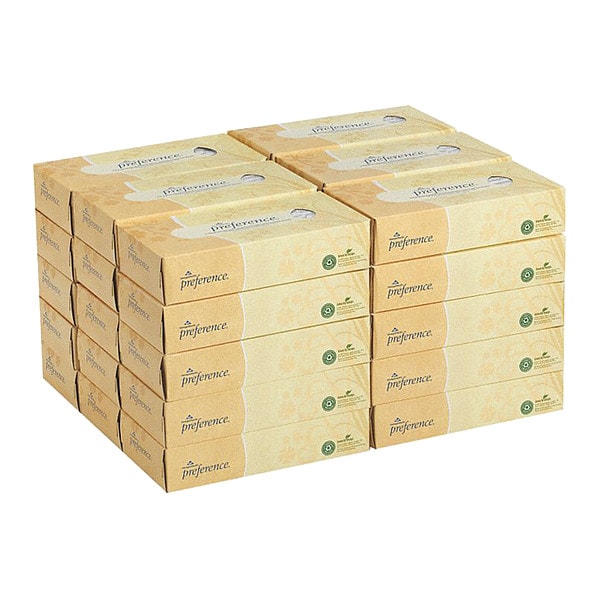 Georgia-Pacific Facial Tissue, Flat, 100 Sheets, 2 Ply, White, 30 PK - 48100