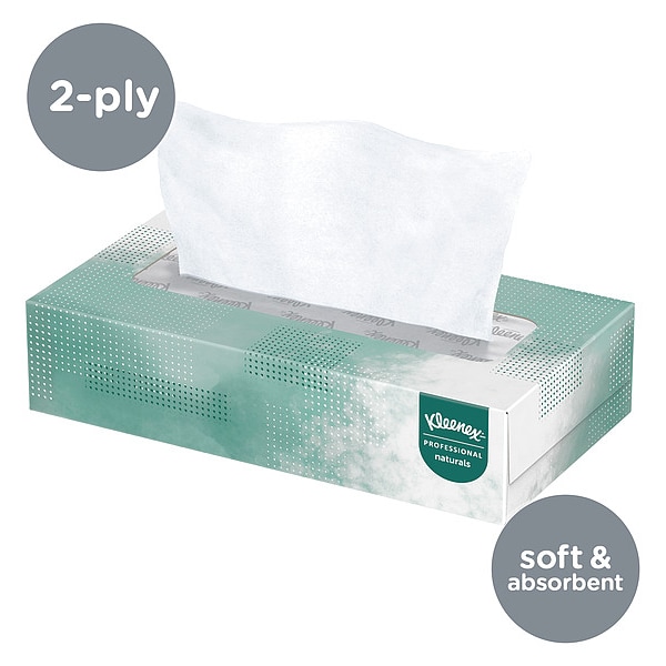 Kimberly-Clark Professional Naturals, 2 Ply Facial Tissue, 125 Sheets per Box, 48 PK - 21601