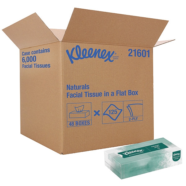 Kimberly-Clark Professional Naturals, 2 Ply Facial Tissue, 125 Sheets per Box, 48 PK - 21601