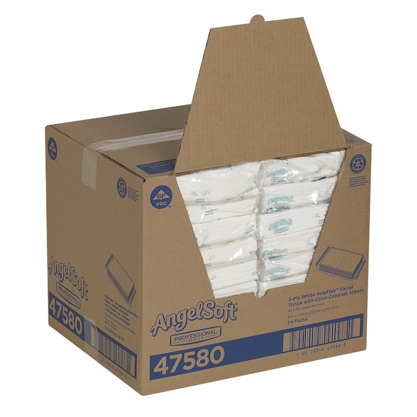 Georgia-Pacific Angel Soft Professional Series 2 Ply Facial Tissue, 96 Sheets, 54 PK - 47580