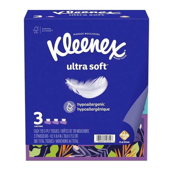 Kleenex Kleenex Ultra Soft 120 ct Facial Tissue - 54314