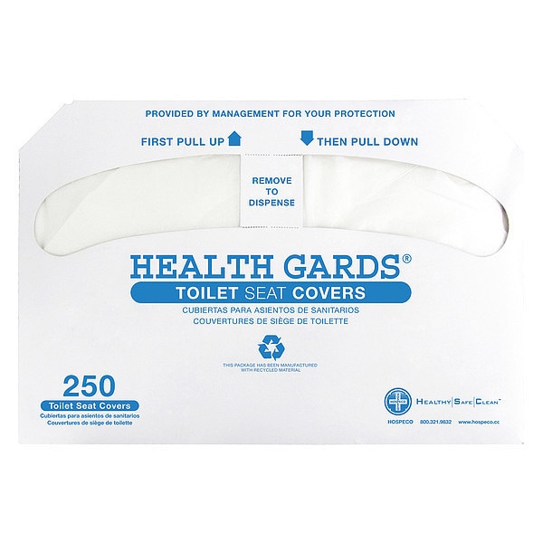 Hospeco Toilet Seat Cover, Health Gards, Half Folded, HG-2500, 2500 PK - HG-2500