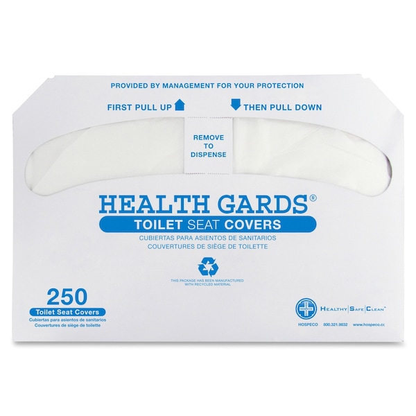 Hospeco Toilet Seat Cover, Health Gards, Half Folded, HG-2500, 2500 PK - HG-2500