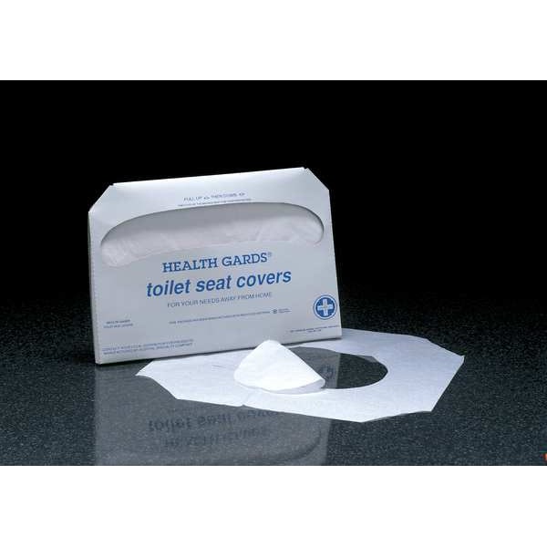 Hospeco Toilet Seat Cover, Health Gards, Half Fold, 14 1/2 in x 17 in Sheet Size, 250 Sheets, White - HG-5000