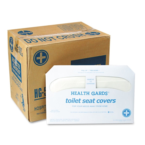 Hospeco Health Gards Toilet Seat Covers, 14.25 x 16.5, White, PK5000 PK - HG-5000