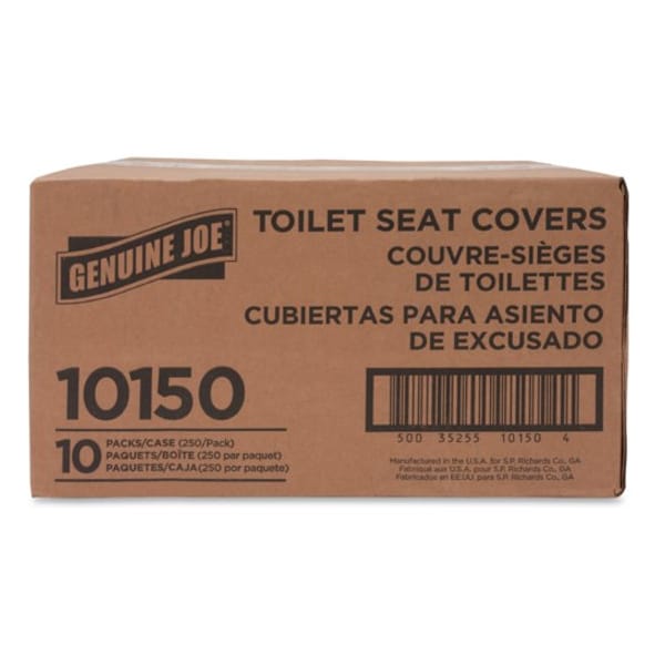 Genuine Joe Toilet Seat Cover, 1/4 Fold, White - GJO10150