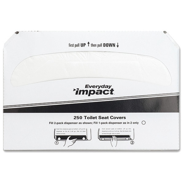 Genuine Joe Toilet Seat Cover, Half-fold, White - GJO85125