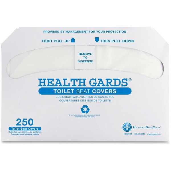 Hospeco Toilet Seat Covers, 1/2 Fold, White - HOSHG5000