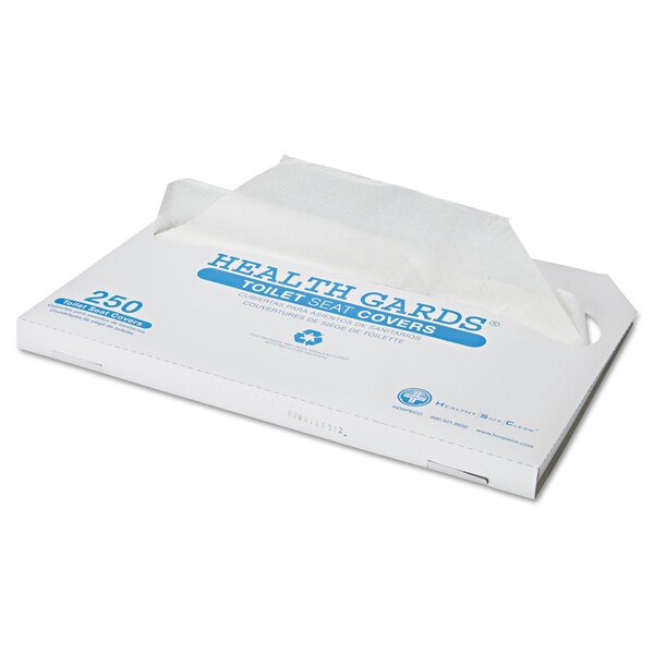 Hospeco Health Gards Toilet Seat Covers, Half-Fold, White, PK1000 - HG-1000