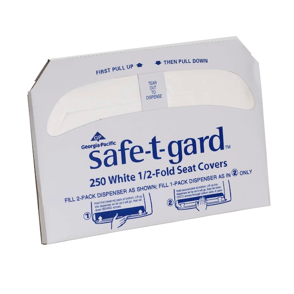Safe-T-Gard 1/2-Fold Toilet Seatcovers, PK1000 - 47052