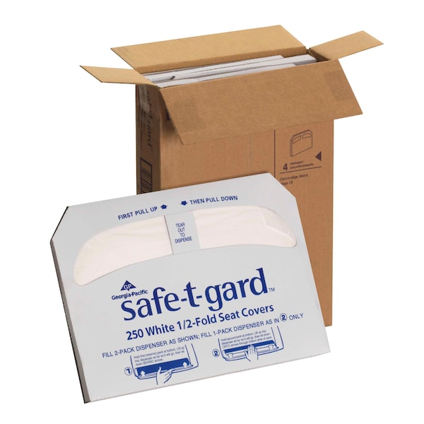 Safe-T-Gard 1/2-Fold Toilet Seatcovers, PK1000 - 47052